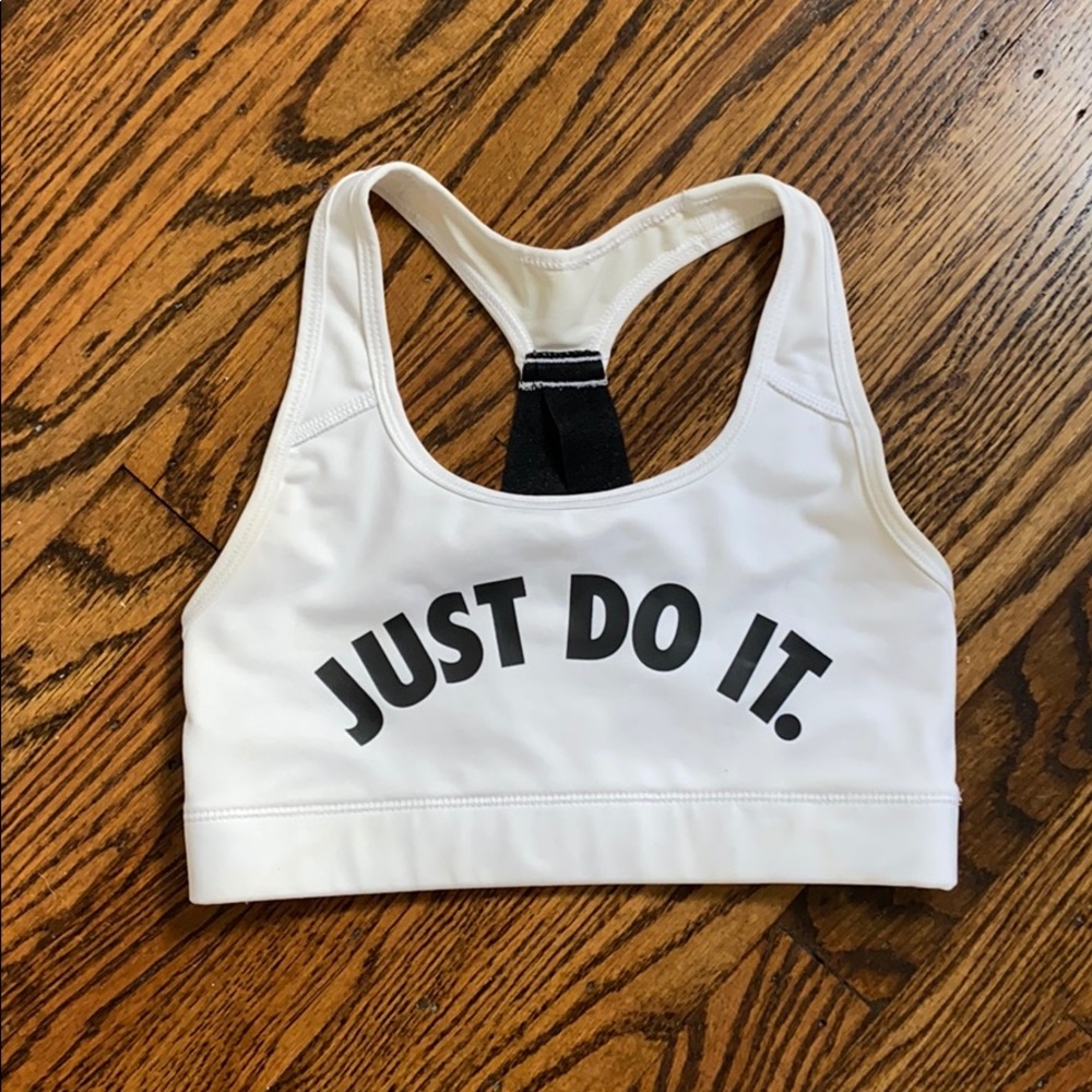 Nike JUST DO IT white sports bra